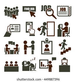 job, career icon set
