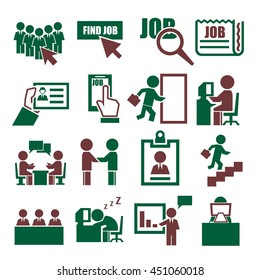job, career icon set
