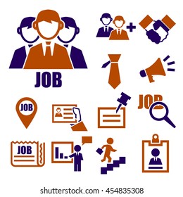 job, career icon set