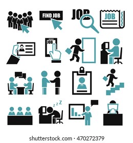 job, career icon set