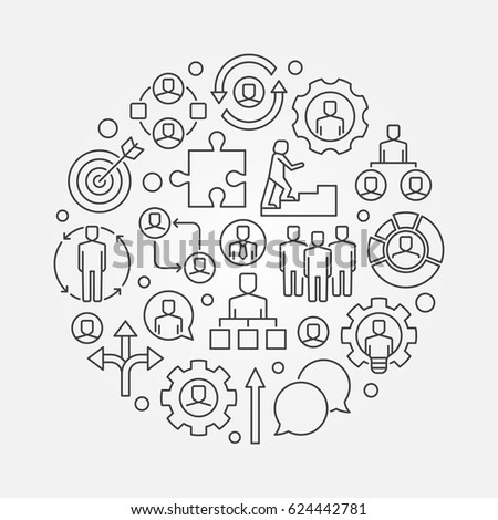 Job and career illustration. Career development concept sign made with outline icons