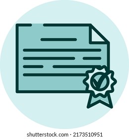 Certificado de trabajo, ilustración, vector en un fondo blanco.
