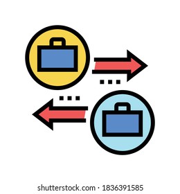 Job Change Color Icon Vector. Job Change Sign. Isolated Symbol Illustration