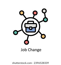 Job Change vector filled outline design  illustration. Business And Management Symbol on White background EPS 10 File