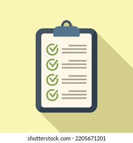 Job clipboard icon flat vector. Work time. Office hour