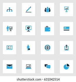 Job Colorful Icons Set. Collection Of Dialog, Globe, Analytics And Other Elements. Also Includes Symbols Such As Agreement, Mail, Envelope.