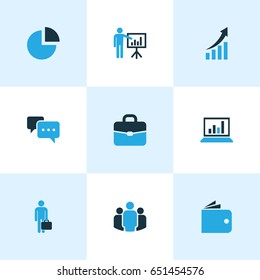 Job Colorful Icons Set. Collection Of Wallet, Businessman, Growing Chart And Other Elements. Also Includes Symbols Such As Chart, Billfold, Analytics.