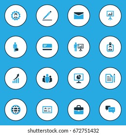 Job Colorful Icons Set. Collection Of Team, Statistics, Badge And Other Elements. Also Includes Symbols Such As Engineer, Network, Agreement.