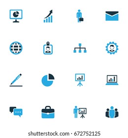 Job Colorful Icons Set. Collection Of Dialog, Local Area, Growing Chart And Other Elements. Also Includes Symbols Such As Pie, Portfolio, Message.