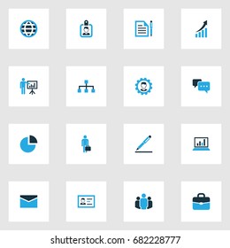 Job Colorful Icons Set. Collection Of Manager, Document With Pen, Badge And Other Elements. Also Includes Symbols Such As Mail, Unity, Card.