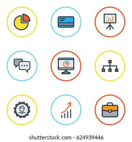 Job Icons Colored Line Set Introducing Stock Vector (Royalty Free ...