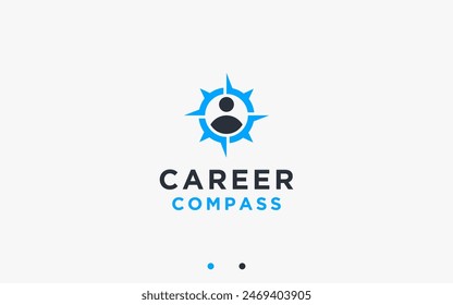 job compass logo design vector silhouette illustration