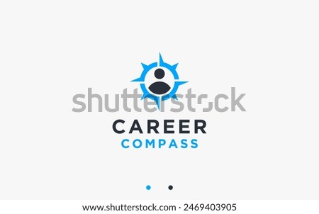 job compass logo design vector silhouette illustration