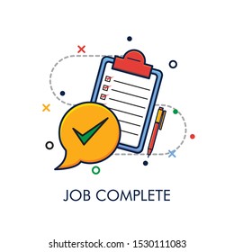 JOB COMPLETE FLAT ILLUSTRATION VECTOR