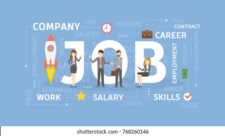 Job concept illustration. Idea of career, company and salary.