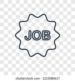 Job concept vector linear icon isolated on transparent background, Job concept transparency concept in outline style