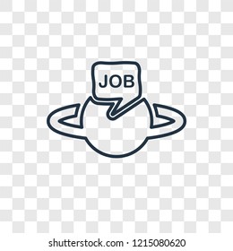 Job concept vector linear icon isolated on transparent background, Job concept transparency concept in outline style