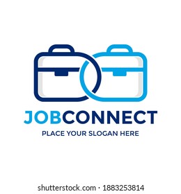 Job connect vector logo template. This design use bag work symbol. Suitable for business.