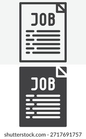 Conjunto de iconos de estilo diferente de documento de contrato de trabajo. Línea, contorno y símbolo de Vector sólido con trazo editable. Ícono de contrato para el Acuerdo de empleo y el ícono de contratación.
