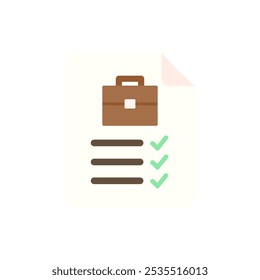 Job contract icon. Business document icon. Employment, career, work, offer, agreement concepts. Flat vector design isolated illustration.