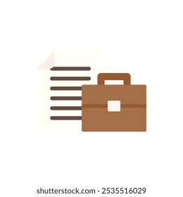 Job contract icon. Business document icon. Employment, career, work, offer, agreement concepts. Flat vector design isolated illustration.