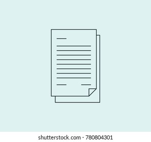 Job contract icon line isolated on clean background. Agreement concept drawing icon line in modern style. Vector illustration for your web site mobile logo app UI design.