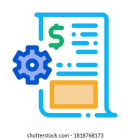 Job Contract Icon Vector. Outline Job Contract Sign. Color Isolated Contour Symbol Illustration