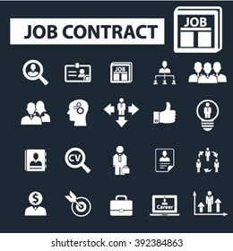 iconos del contrato de trabajo
