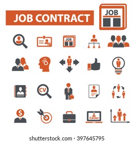 iconos del contrato de trabajo

