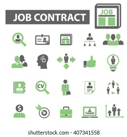 iconos del contrato de trabajo
