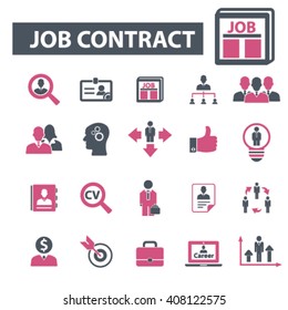 iconos del contrato de trabajo
