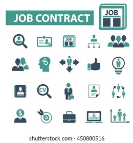 iconos del contrato de trabajo