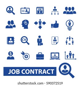 iconos del contrato de trabajo