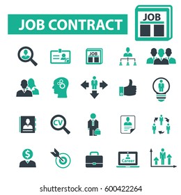 iconos del contrato de trabajo

