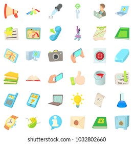 Job control icons set. Cartoon set of 36 job control vector icons for web isolated on white background