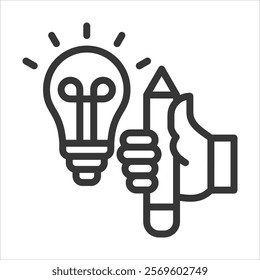 Job Creation Outline Icon Vector Illustration