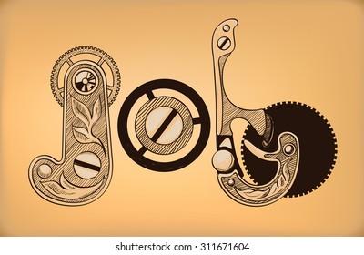 Job. Decorative lettering composition.