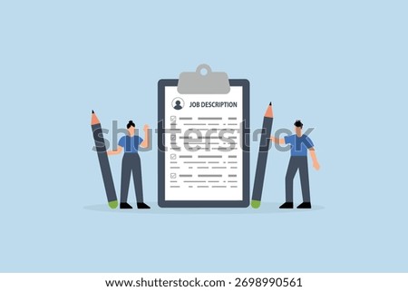 Job description, Business professionals creating job description document for employers. 