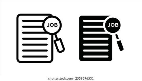 Job description Icon collection in filled and stroke style.