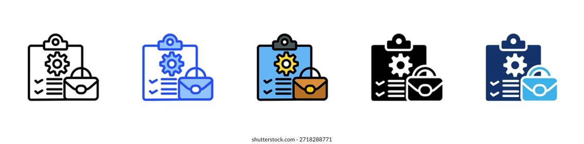 Colección de íconos de Descripción del trabajo con múltiples estilos