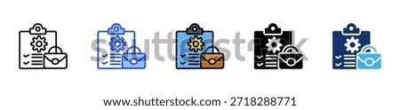 Job Description Icon Collection With Multiple Styles