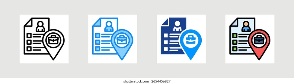 Conjunto de Colección de íconos de Descripción del trabajo Estilo múltiple