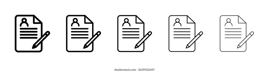 Ícone de descrição do trabalho preencheu o conceito de sinal plano para web design.