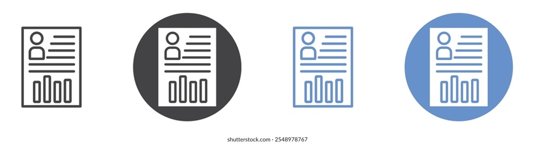 Conjunto de símbolos de línea plana de icono de Descripción del trabajo.