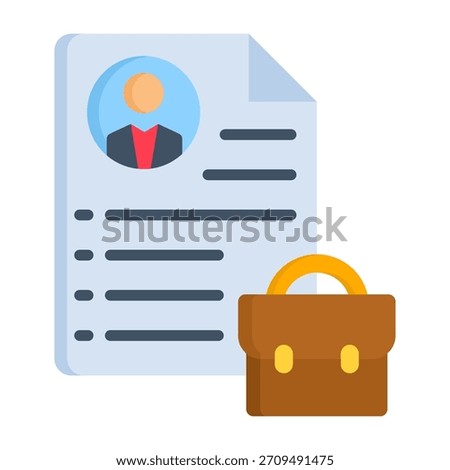 Job Description Icon Flat Style Vector Illustration