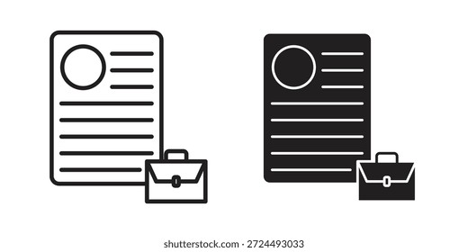Ilustración de icono de Descripción del trabajo, Vector de línea delgada, signo de Diseño web,
