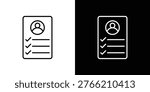Job description icon line drawing clipart symbol. Vector illustration