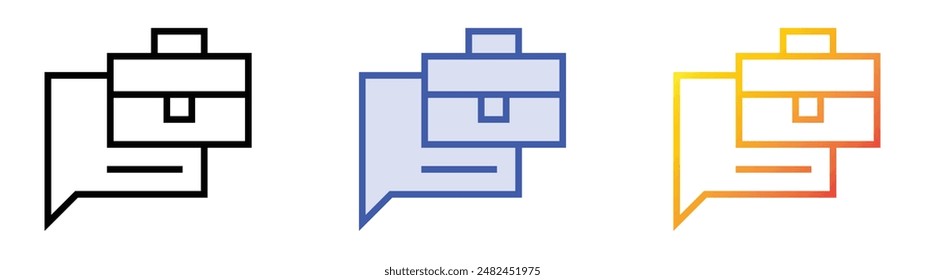 job description icon. Linear, Blue Fill and Gradient Style Design Isolated On White Background