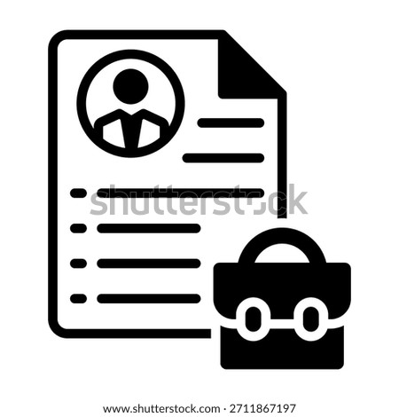 Job Description Icon Mixed Style Vector Illustration