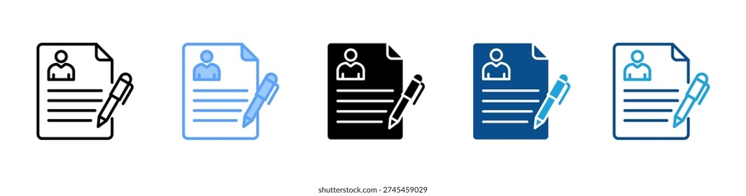 Job Description icon multiple style and collection